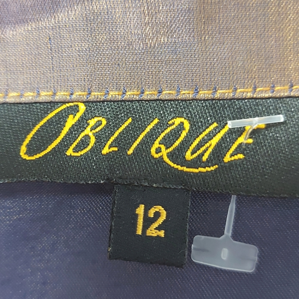 Oblique Brand Bronze Blouse with Laced Back, Size 12 - Picture 9 of 16